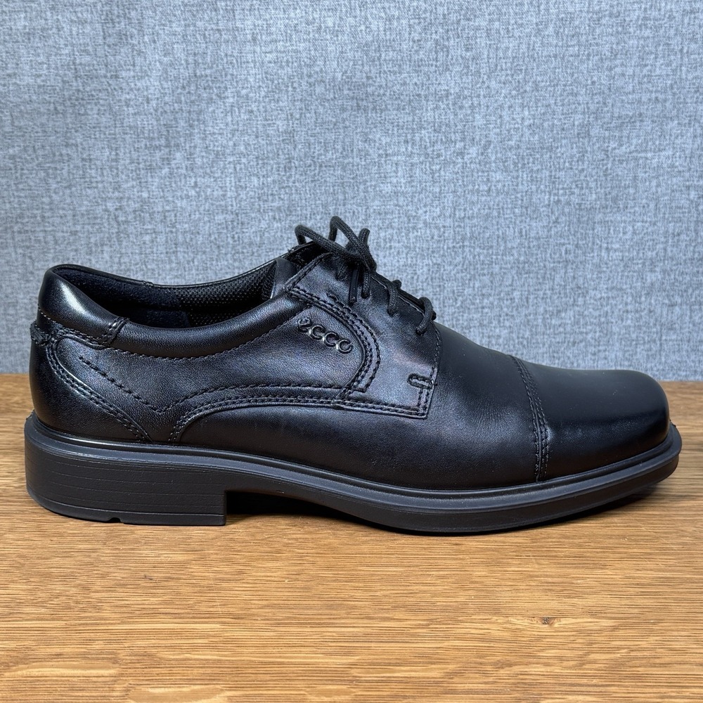 ECCO Helsinki Black Leather Oxford Dress Shoes Size 40 EU 6-6.5 US Excellent - Picture 4 of 11